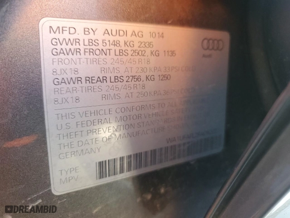 2015 Audi allroad Premium Plus with VIN WA1UFAFL2FA062021, listed as a Copart auction lot 89123235 with 133,909 mi miles and Salvage Title. Bid and sale history available at carsss.com. Image 12.