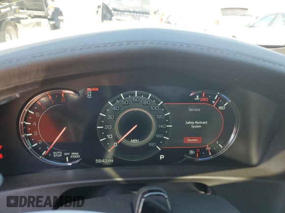 2019 Cadillac CT6 Sport AWD with VIN 1G6KP5R62KU144432, listed as a Copart auction lot 72389304 with 5,843 mi miles and Salvage title. Bid and sale history available at DreamBid. Image 9.