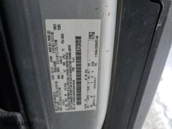 2015 Ford Transit Cargo Van with VIN 1FTNR2CM3FKA01839, listed as a Copart auction lot 41739665 with 0 mi miles and Salvage Title. Bid and sale history available at carsss.com. Image 13.