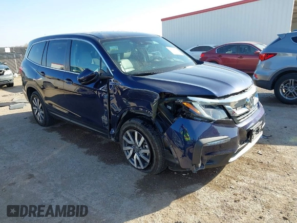 2021 Honda Pilot EX-L with VIN 5FNYF6H5XMB019411, listed as a IAAI auction lot 41756016 with 55,558 mi miles. Bid and sale history available at carsss.com. Image 1.