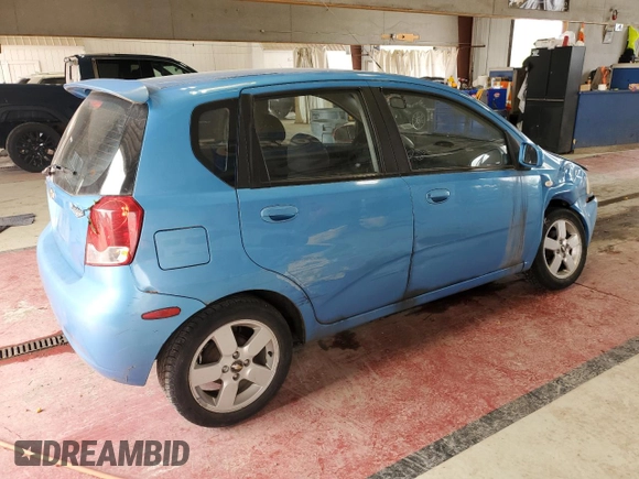 2006 Chevrolet Aveo LT with VIN KL1TG66686B652568, listed as a Copart auction lot 61491885 with 128,599 mi miles and Salvage title. Bid and sale history available at DreamBid. Image 3.