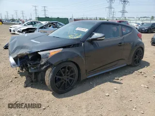 2014 Hyundai Veloster Turbo with VIN KMHTC6AEXEU186501, listed as a Copart auction lot 60452445 with Not provided miles and Salvage title. Bid and sale history available at DreamBid. Image 1.