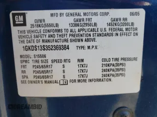 2005 GMC Envoy SLE with VIN 1GKDS13S352369384, listed as a Copart auction lot 79996394 with 117,697 mi miles and Salvage Title. Bid and sale history available at carsss.com. Image 14.