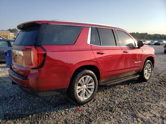 2021 GMC Yukon SLE with VIN 1GKS1AKD6MR200592, listed as a Copart auction lot 74764814 with 61,904 mi miles and Salvage Title. Bid and sale history available at carsss.com. Image 3.