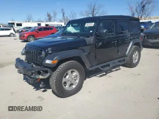 2021 Jeep Wrangler Unlimited Sport S z VIN 1C4HJXDN3MW741406, wystawiony jako Copart lot #48076575 z przebiegiem 83 551 mil mil oraz Szkoda całkowita • Salvage title. Historia ofert i sprzedaży dostępna na DreamBid. Obrazek 1.