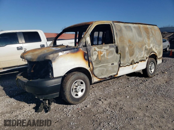 2020 Chevrolet Express Cargo Van with VIN 1GCWGAFG5L1274969, listed as a Copart auction lot 85119504 with 0 mi miles and Non Repairable. Bid and sale history available at carsss.com. Image 1.