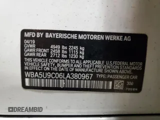 2020 BMW 3 Series M340i xDrive with VIN WBA5U9C06LA380967, listed as a Copart auction lot 68617303 with Not Provided miles and Salvage Title. Bid and sale history available at DreamBid. Image 13.