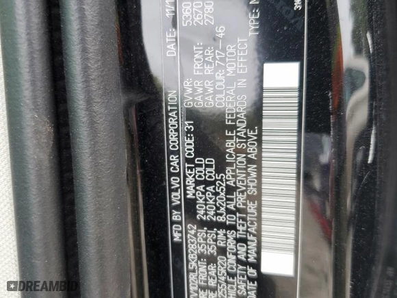 2019 Volvo XC60 Inscription with VIN LYV102RL5KB283742, listed as a Copart auction lot 70336124 with 0 mi miles and Salvage Title. Bid and sale history available at carsss.com. Image 12.