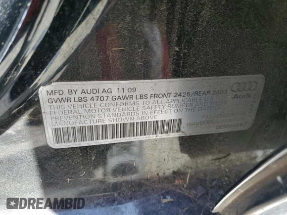 2010 Audi A4 Premium Plus с VIN WAUEFAFL4AN034116, выставлен на аукционе Copart как лот 56788975 с пробегом 176 600 миль миль и Чистый • Clean title. История ставок и продаж доступна на DreamBid. Изображение 12.
