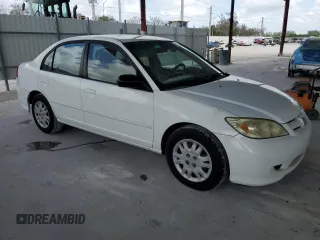 2005 Honda Civic LX with VIN 2HGES165X5H614941, listed as a Copart auction lot 51648795 with 107,218 mi miles and Salvage Title. Bid and sale history available at DreamBid. Image 4.