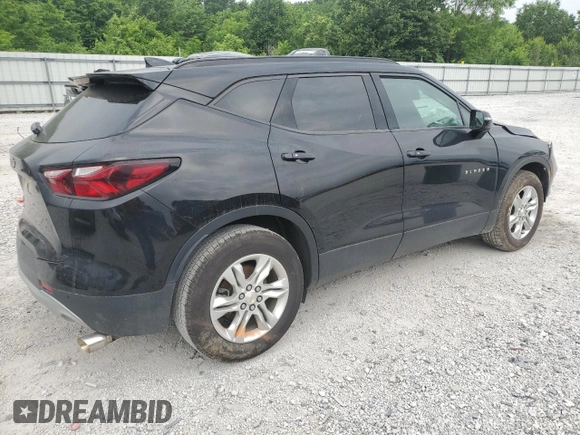 2020 Chevrolet Blazer LT with VIN 3GNKBCRSXLS682043, listed as a Copart auction lot 55614095 with Not provided miles and Salvage title. Bid and sale history available at DreamBid. Image 3.