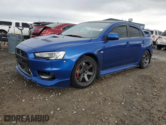 2008 Mitsubishi Lancer Evolution GSR with VIN JA3AW86V38U049989, listed as a Copart auction lot 84926554 with 99,312 mi miles and Salvage Title. Bid and sale history available at carsss.com. Image 1.