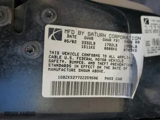 2002 Saturn SL with VIN 1G8ZK52772Z259506, listed as a Copart auction lot 76831904 with 181,258 mi miles and Salvage Title. Bid and sale history available at carsss.com. Image 12.