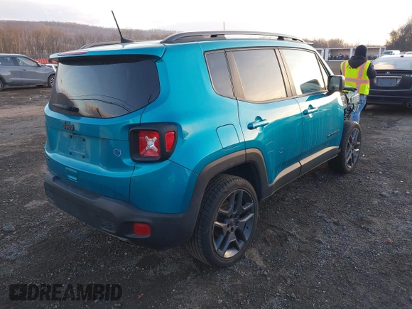 2021 Jeep Renegade Latitude with VIN ZACNJDBB7MPM53764, listed as a IAAI auction lot 41364522 with 58,457 mi miles. Bid and sale history available at carsss.com. Image 4.