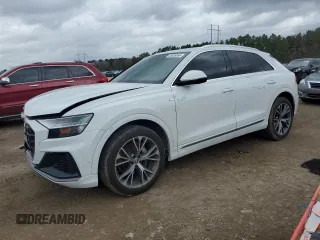 2021 Audi Q8 Premium Plus with VIN WA1EVAF18MD004657, listed as a Copart auction lot 45008865 with 42,489 mi miles and Salvage Title. Bid and sale history available at carsss.com. Image 1.