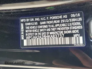 2017 Porsche Cayenne z VIN WP1AA2A28HKA83737, wystawiony jako Copart lot #54212985 z przebiegiem 87 416 mil mil oraz Szkoda całkowita • Salvage title. Historia ofert i sprzedaży dostępna na DreamBid. Obrazek 14.