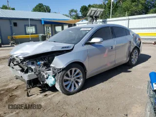 2014 Buick LaCrosse Leather with VIN 1G4GB5G35EF220062, listed as a Copart auction lot 57572645 with 195,029 mi miles and Salvage title. Bid and sale history available at DreamBid. Image 1.