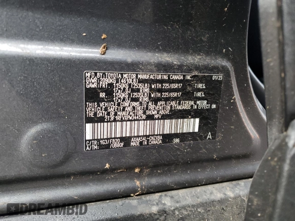 2023 Toyota RAV4 LE with VIN 2T3F1RFVXPW344536, listed as a Copart auction lot 45951805 with 20,056 mi miles and Salvage Title. Bid and sale history available at carsss.com. Image 15.