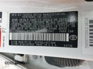 2013 Toyota Camry L with VIN 4T1BF1FK5DU242962, listed as a Copart auction lot 53510055 with 248,419 mi miles and Clean Title. Bid and sale history available at carsss.com. Image 12.