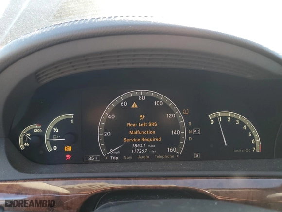 2009 Mercedes-Benz S-Class 5.5L V8 with VIN WDDNG86X69A271016, listed as a Copart auction lot 47071565 with 117,267 mi miles and Clean Title. Bid and sale history available at carsss.com. Image 9.