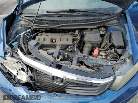 2012 Honda Civic EX with VIN 2HGFB2F80CH541919, listed as a Copart auction lot 53491455 with 82,122 mi miles and Salvage Title. Bid and sale history available at DreamBid. Image 11.