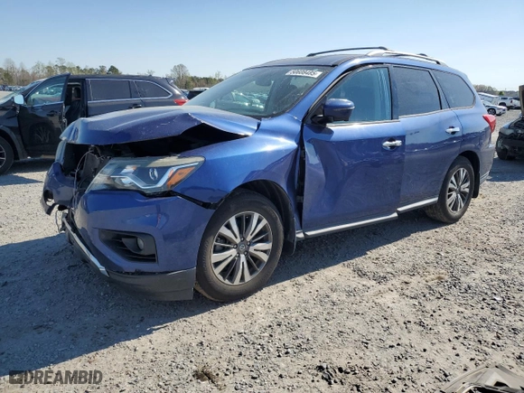 2017 Nissan Pathfinder SV with VIN 5N1DR2MN3HC640041, listed as a Copart auction lot 50608485 with 45,919 mi miles and Salvage Title. Bid and sale history available at carsss.com. Image 1.
