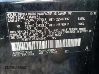 2018 Toyota RAV4 XLE with VIN 2T3RFREV0JW765995, listed as a Copart auction lot 63968785 with 114,598 mi miles and Salvage title. Bid and sale history available at DreamBid. Image 13.