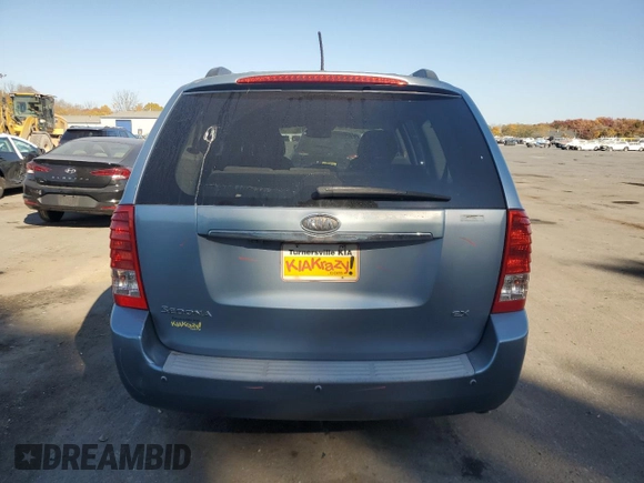 2011 Kia Sedona EX with VIN KNDMH4C75B6400923, listed as a Copart auction lot 75855444 with 76,205 mi miles and Salvage Title. Bid and sale history available at carsss.com. Image 6.