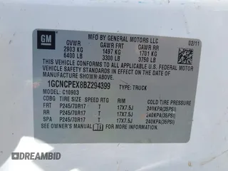 2011 Chevrolet Silverado 1500 Work Truck with VIN 1GCNCPEX8BZ294399, listed as a IAAI auction lot 42104361 with 269,079 mi miles and . Bid and sale history available at DreamBid. Image 9.