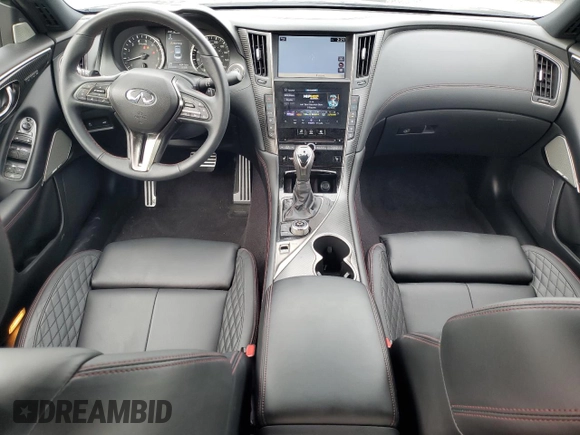 2023 Infiniti Q50 Red Sport 400 with VIN JN1FV7DP8PM570247, listed as a Copart auction lot 81809854 with 6,241 mi miles and Salvage Title. Bid and sale history available at DreamBid. Image 8.