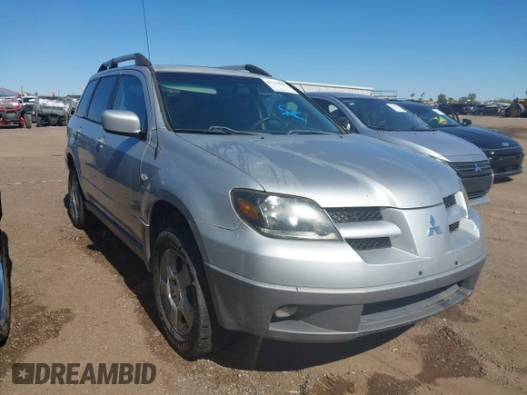 2003 Mitsubishi Outlander XLS with VIN JA4LX41G73U044032, listed as a IAAI auction lot 41794058 with 285,734 mi miles. Bid and sale history available at carsss.com. Image 1.
