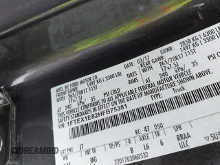 2017 Ford F-150 XL with VIN 1FTEX1E82HFB75381, listed as a IAAI auction lot 41583133 with 40,675 mi miles. Bid and sale history available at carsss.com. Image 9.