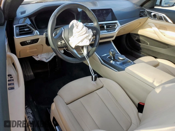 2021 BMW 4 Series 430i with VIN WBA23AT02MCG80425, listed as a Copart auction lot 59020905 with 32,198 mi miles and Salvage title. Bid and sale history available at DreamBid. Image 8.
