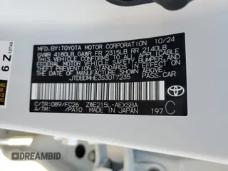 2025 Toyota Corolla Hybrid LE with VIN JTDBDMHE3S3017235, listed as a Copart auction lot 48109915 with 1,270 mi miles and Salvage Title. Bid and sale history available at carsss.com. Image 12.