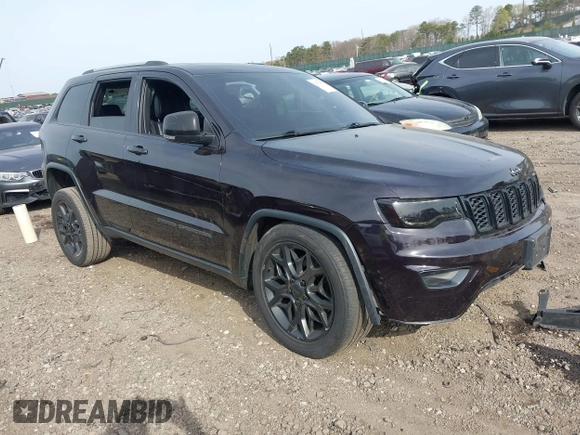 2021 Jeep Grand Cherokee 80th Anniversary with VIN 1C4RJFBG1MC600239, listed as a IAAI auction lot 42103490 with 47,005 mi miles and . Bid and sale history available at DreamBid. Image 1.