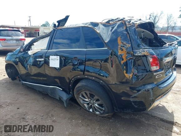 2013 Kia Sorento SX with VIN 5XYKW4A23DG351709, listed as a IAAI auction lot 41625749 with 1 mi miles. Bid and sale history available at carsss.com. Image 3.