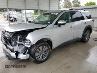 2025 Nissan Pathfinder SV with VIN 5N1DR3BA0SC210304, listed as a Copart auction lot 54195735 with 15,010 mi miles and Salvage title. Bid and sale history available at DreamBid. Image 1.