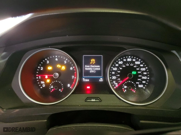 2021 Volkswagen Tiguan S with VIN 3VV1B7AX8MM010816, listed as a Copart auction lot 45718545 with 75,384 mi miles and Salvage Title. Bid and sale history available at carsss.com. Image 9.