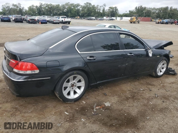 2006 BMW 7 Series 750Li with VIN WBAHN83596DT25366, listed as a Copart auction lot 71251924 with Not Provided miles and Salvage Title. Bid and sale history available at carsss.com. Image 3.