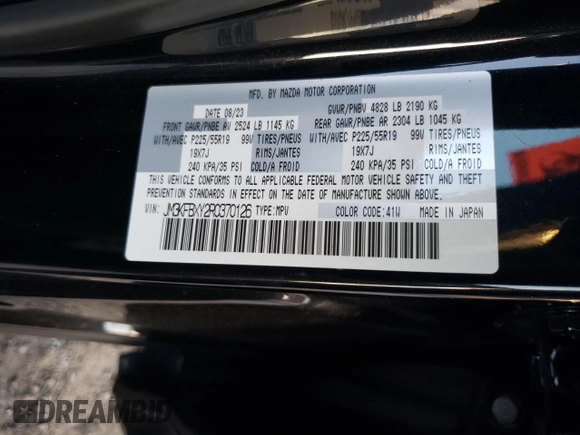 2024 Mazda CX-5 2.5 Turbo Signature with VIN JM3KFBXY2R0370126, listed as a Copart auction lot 81354404 with 0 mi miles and Salvage Title. Bid and sale history available at carsss.com. Image 13.