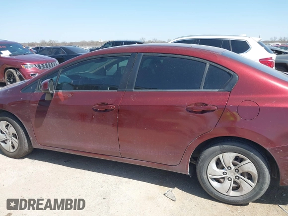 2013 Honda Civic LX with VIN 2HGFB2F52DH568420, listed as a IAAI auction lot 41857748 with 181,680 mi miles and . Bid and sale history available at DreamBid. Image 14.