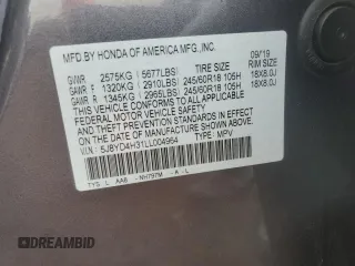 2020 Acura MDX with VIN 5J8YD4H31LL004964, listed as a Copart auction lot 59513815 with 149,690 mi miles and Salvage title. Bid and sale history available at DreamBid. Image 13.