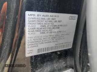 2023 Audi SQ8 Premium Plus z VIN WA1AWBF15PD043423, wystawiony jako Copart lot #53562584 z przebiegiem 17 521 mil mil oraz Czysty tytuł • Clean title. Historia ofert i sprzedaży dostępna na DreamBid. Obrazek 13.