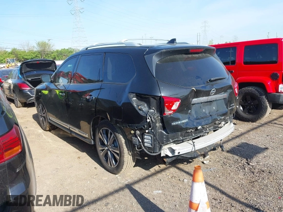 2019 Nissan Pathfinder SV with VIN 5N1DR2MM0KC650136, listed as a IAAI auction lot 42098348 with 98,861 mi miles. Bid and sale history available at carsss.com. Image 3.