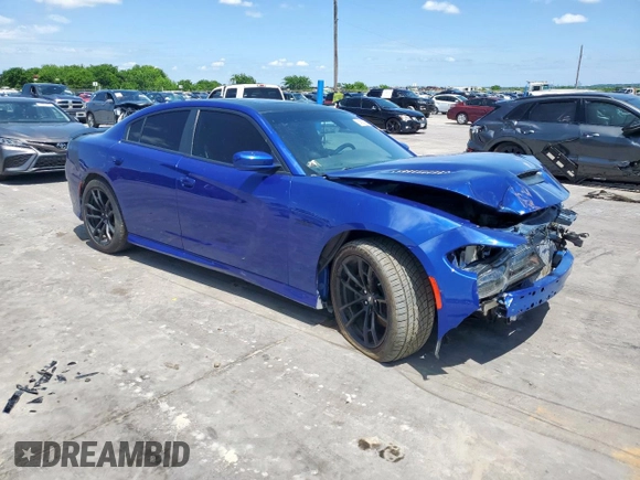 2021 Dodge Charger Scat Pack with VIN 2C3CDXGJ4MH570369, listed as a Copart auction lot 54505855 with 81,483 mi miles and Clean Title. Bid and sale history available at DreamBid. Image 4.