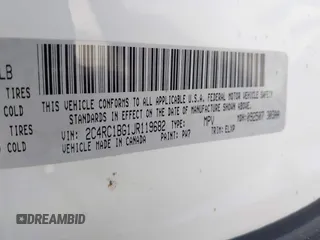 2018 Chrysler Pacifica Touring L with VIN 2C4RC1BG1JR119682, listed as a IAAI auction lot 41762362 with 167,380 mi miles and . Bid and sale history available at DreamBid. Image 9.