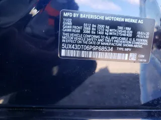2023 BMW X4 M40i with VIN 5UX43DT06P9P68534, listed as a Copart auction lot 62252833 with 0 mi miles. Bid and sale history available at carsss.com. Image 13.