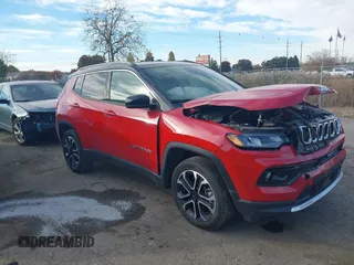 2023 Jeep Compass (RED) Edition with VIN 3C4NJDCN9PT551512, listed as a IAAI auction lot 40638010 with 28,096 mi miles and . Bid and sale history available at carsss.com. Image 1.