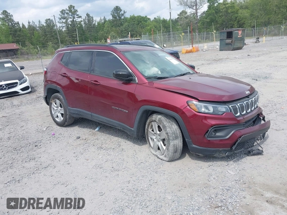 2022 Jeep Compass Altitude with VIN 3C4NJCBB9NT187445, listed as a IAAI auction lot 42090981 with 37,168 mi miles and . Bid and sale history available at DreamBid. Image 1.