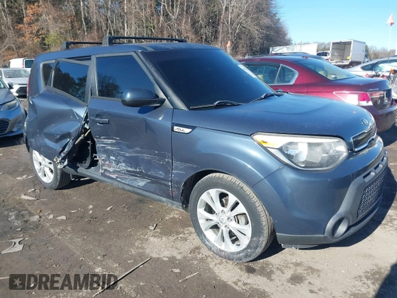 2015 Kia Soul + with VIN KNDJP3A5XF7190501, listed as a IAAI auction lot 41454350 with 114,476 mi miles and . Bid and sale history available at DreamBid. Image 1.